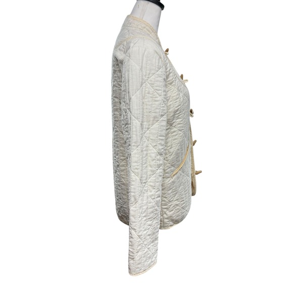 Doen Parker Quilted Jacket Women's S Barn Toggle Closure Mandarin Collar Cream - Picture 9 of 13